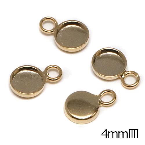 ミール皿】丸皿 1カン付 4mm 4個 ゴールド/シルバーロジウム 極小皿 
