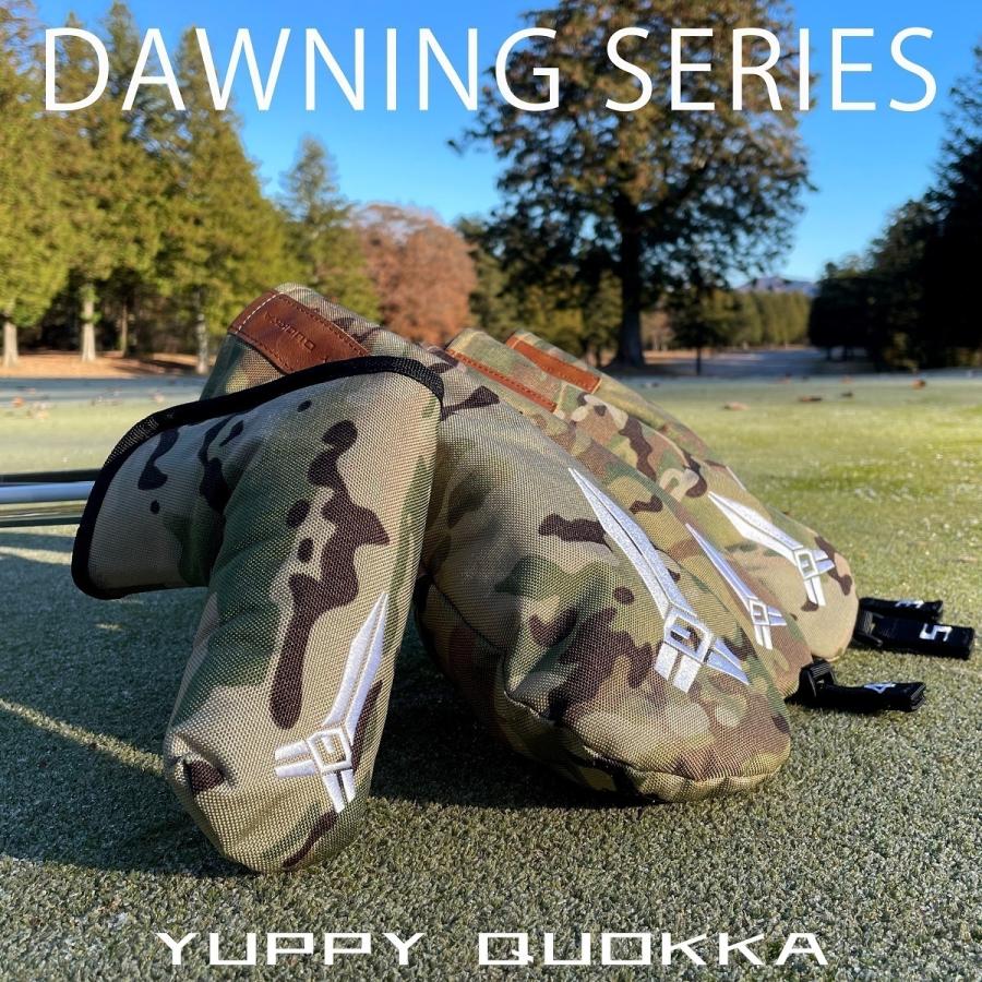 YUPPY QUOKKA 上質ナイロン 本革 DAWNING ドーニング シリーズ ゴルフ 迷彩 新発売の ナイロン UT 撥水性 ヘッドカバー  耐久性 ユーティリティーカバー 牛革