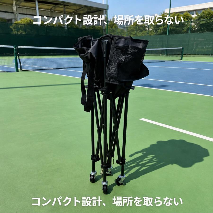 折りたたみ式 テニスボールカート ボールバスケット 取り外し可能な