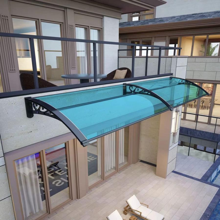 テラス 玄関 住宅用、テラス屋根 住宅用 サンシェッター、梅雨対策 テラス 日よけ キャノピー、テラス屋根雨雪保護、パティオ日除け（テラス屋根  ひさし雨よけ玄関屋根 梅雨対策 住宅用 120x250cm パティオ日除け 後付け 雨雪パネルをミュート ブラケット付き キャノピー ...