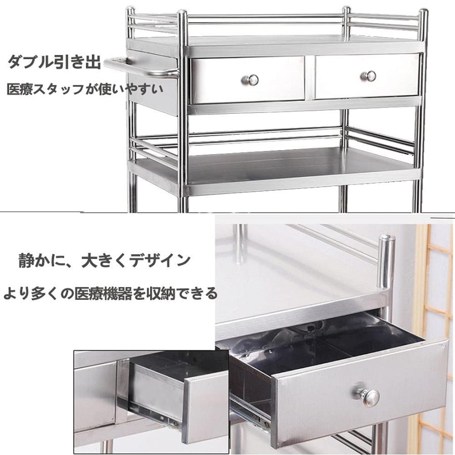 医療用ワゴン、移動式ステンレス鋼の医療機器のトロリー、耐食性 医療用ワゴン、移動式ステンレス鋼の医療機器のトロリー、耐食性