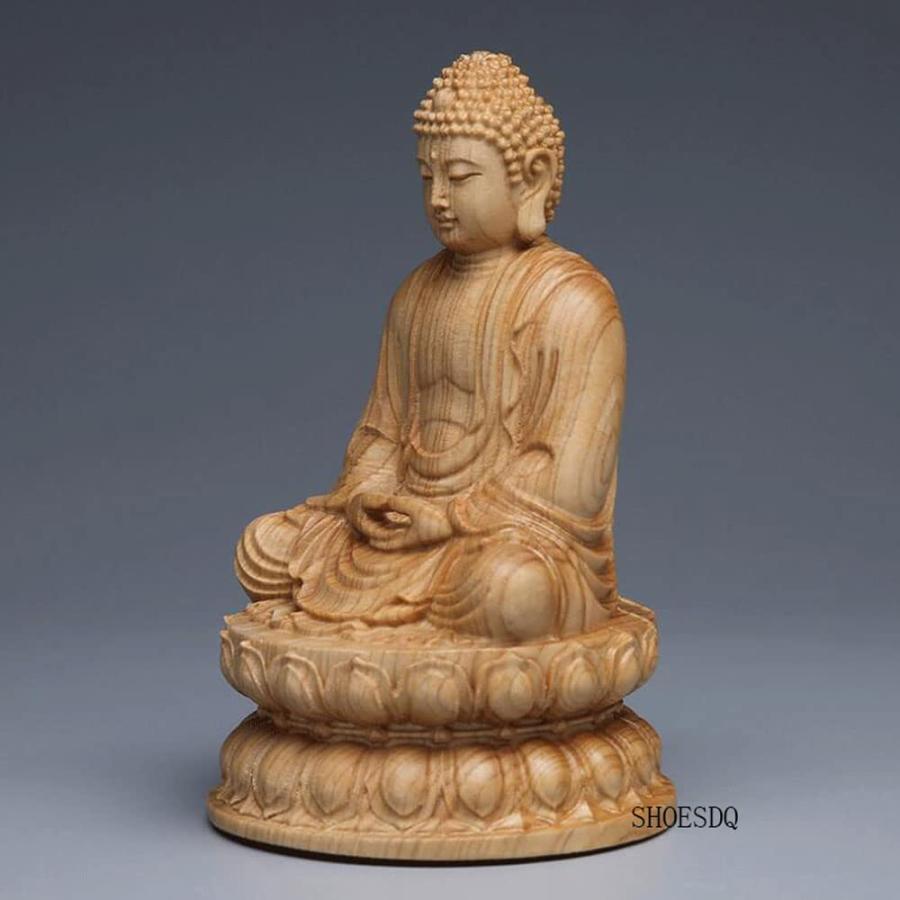 仏像 木製 釈迦如来像 お釈迦様 置物 12cm 天然 崖柏木 本尊 仏像 木製 釈迦如来像 お釈迦様 置物 12cm 天然 崖柏木 本尊