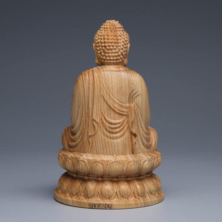 仏像 木製 釈迦如来像 お釈迦様 置物 12cm 天然 崖柏木 本尊 仏像 木製 釈迦如来像 お釈迦様 置物 12cm 天然 崖柏木 本尊