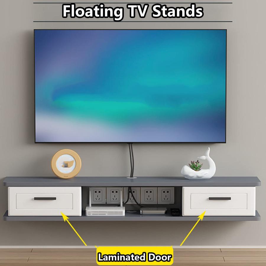 フローティング TV スタンド キャビネット、壁掛け テレビコンソール リビングルーム、オフィス、壁掛けテレビキャビネット フローティングTV