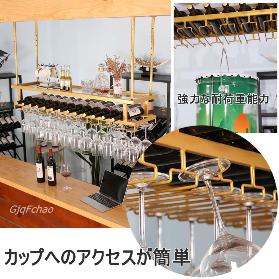 天井吊り下げワインラック、逆さまワイングラスホルダー、調節 天井吊り下げワインラック、逆さまワイングラスホルダー、調節