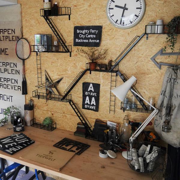 ファイヤーエスケープ FIRE ESCAPE 壁面収納　DIY 楽天市場】ウォールシェルフ 壁収納棚 収納棚 ファイヤー