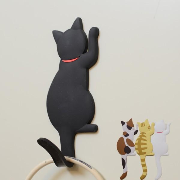 マグネット式キャットフック　（ マグネット 磁石 フック ねこ ネコ 猫 かわいい おしゃれ 玄関 冷蔵庫