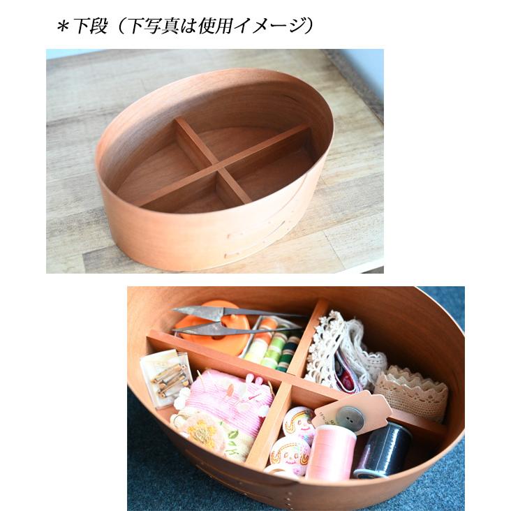 シェーカーソーイングボックス ( 木製 裁縫箱 北欧 2段 仕切り 手芸