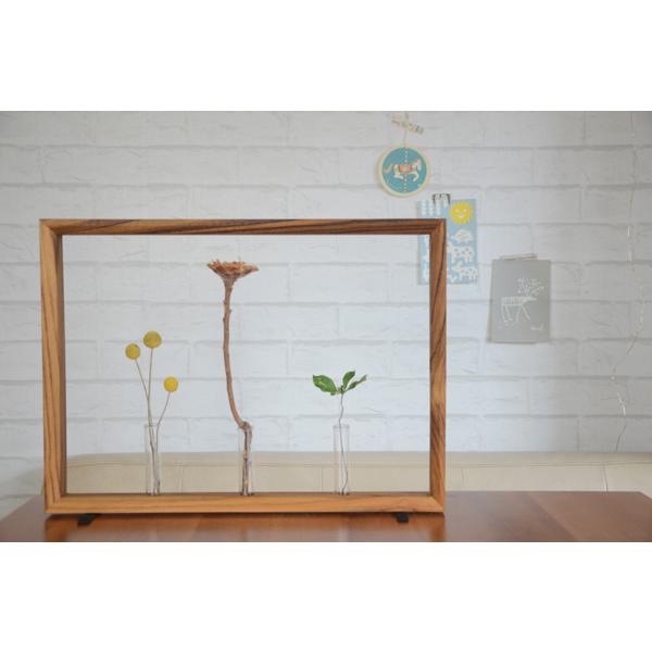 木製 花瓶 一輪挿し 壁掛け おしゃれ フラワーベース チーク