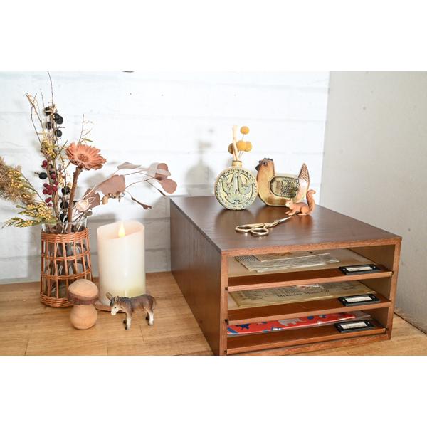 木製 レターケース 書類 収納 小引き出し レターケース 天然木 引き出しストッパー付き 木製 無垢