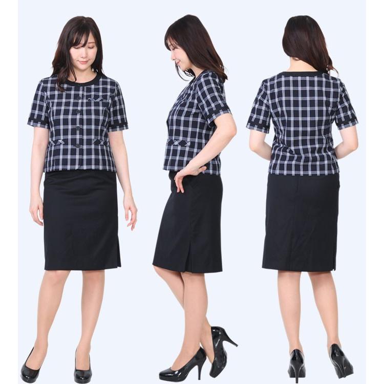 新品 半袖オーバーブラウス2枚と黒スカート2枚のセット 新品 半袖