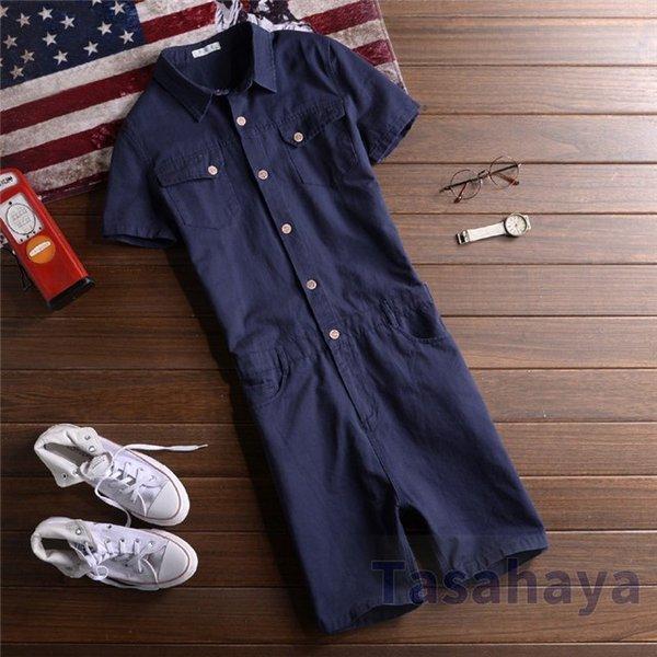 正規店 オールインワン つなぎ 半袖 メンズ オーバーオール 半袖シャツ ショートパンツ 短パン ロンパース ジャンプスーツ 22 夏 カジュアル 膝上 Materialworldblog Com