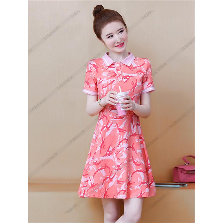 税込 ポロワンピース ゴルフワンピース 半袖 レディース チュニック テニスドレス ポロシャツ 女性用 スポーツウェア ロングt 通気吸汗 迷彩柄 夏 Aライン Acu Education