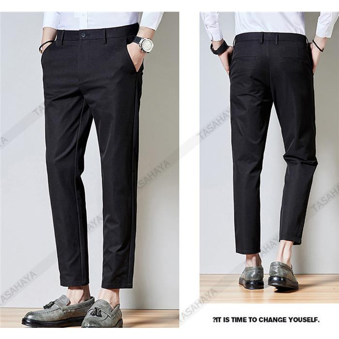 素敵な ボトムス パンツ 男性用 ビジネススラックス 九分丈 スーツパンツ カジュアル スラックス メンズ スーツパンツ 九分丈 パンツ デパードパンツ 微弾性 ビジネス 通勤 仕事着 スリム 薄い手 通気 夏用 Www Threeriversofs Com