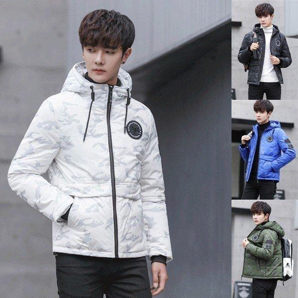 新作モデル ダウンコート メンズ ダウンジャケット 秋冬コート アウトドアウエア 迷彩 ダウン ショート丈 防寒着 フード 細身 アウター 21 高速配送 Appdevel Saffronfix Com