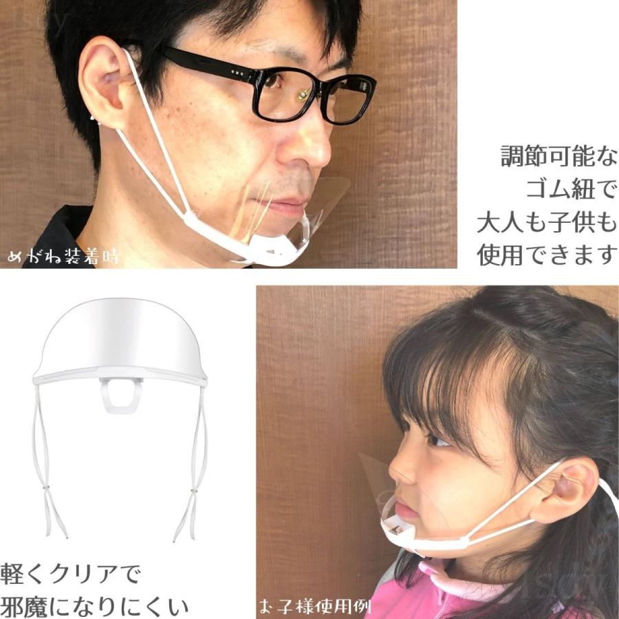 透明マスク マウスシールド フェイスシールド フェイスマスク クリア