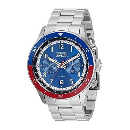 【安心発送】 Invicta Speedway Quartz Blue Dial Pepsi Bezel Men's Watch 35667並行輸入品 腕時計