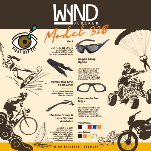 優れた品質 WYND Blocker Vert Motorcycle & Outdoor Sports Wrap Around Sunglasses (Black