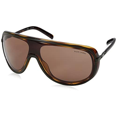 人気の贈り物が大集合 RALPH LAUREN Men's RL7069 Aviator Sunglasses, Shiny Dark Havana/Brown, 33 m サングラス