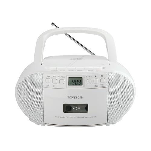 WINTECH CDラジカセ CDR-YS2 AM/FMラジオ カセット CD ホワイト : ユリ
