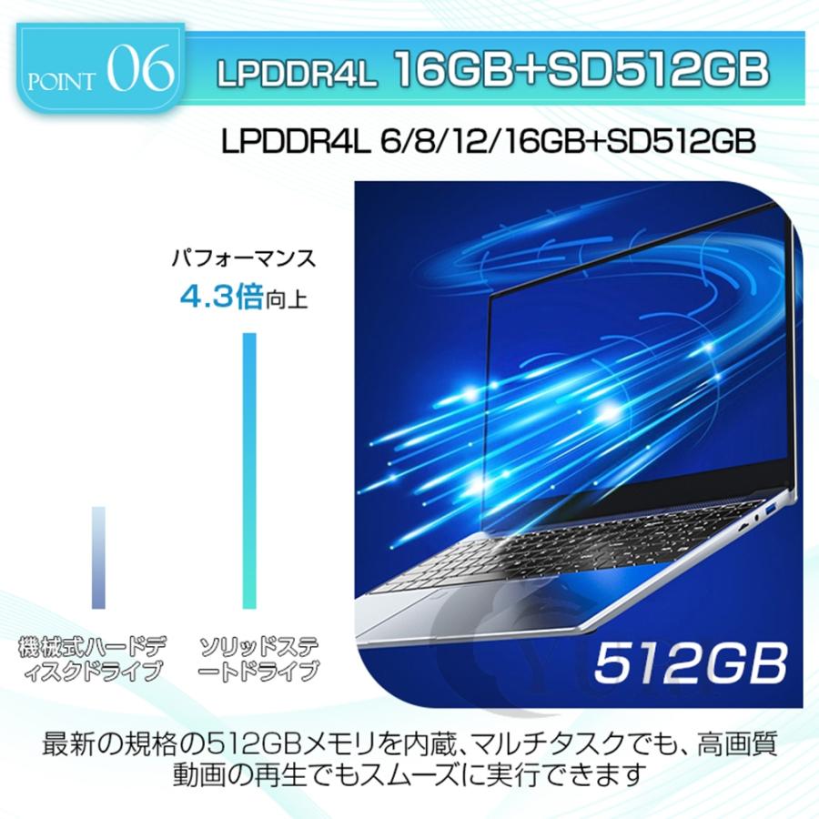 ノートパソコン 新品 安い windows11 CPU corei7 第12世代 SSD 2TB メモリ32GB N5095 カメラ office付き 15.6インチ 軽い 2024 おすすめ メモリ16GB カメラ｜yuriwww-shop｜09