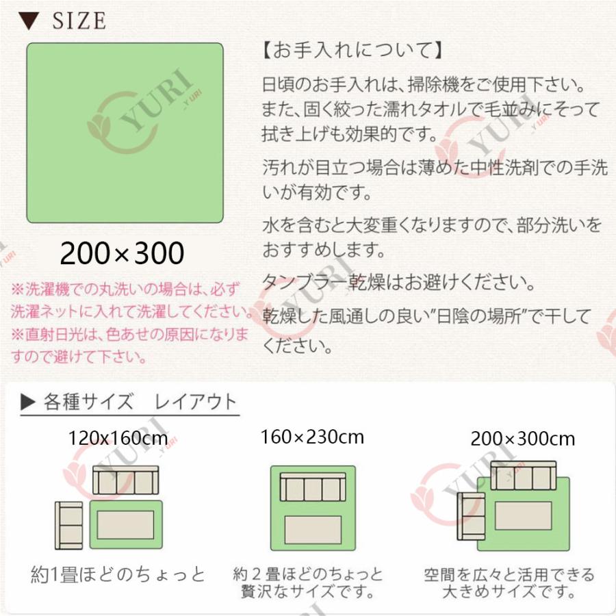 ラグ カーペット ラグマット 3畳 洗える おしゃれ 北欧 防ダニ 撥水 滑り止め付 床暖対応 方形 低反発 インテリア サラサラ オールシーズン リビング 夏 新生活｜yuriwww-shop｜19