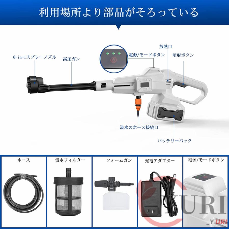 高圧洗浄機 コードレス 充電式 家庭用 マキタバッテリー併用 自吸式