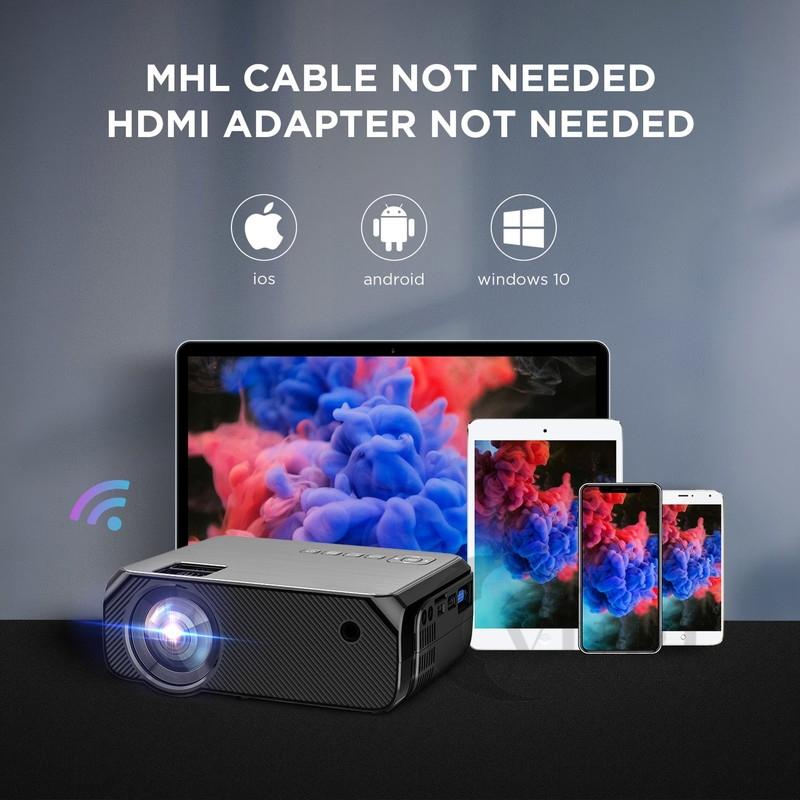 プロジェクター 小型 本体 家庭用 4K対応 モバイル プロジェクター 天井 投影 無線 wifi 4K対応 ホームシアターコンパクト 3D対応 HDMI 映画｜yuriwww-shop｜03