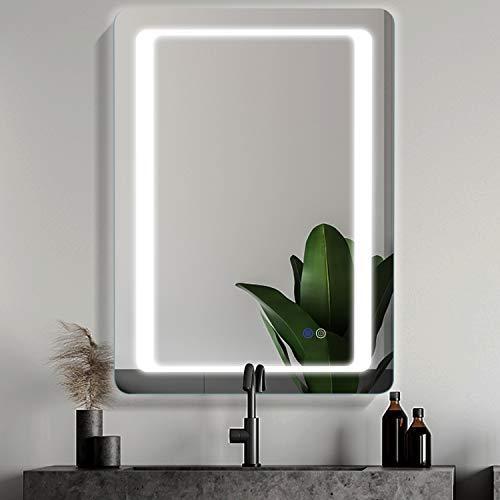 サイズ交換ｏｋ おしゃれ 洗面台 洗面所 化粧鏡 照明付き 壁掛け 防水 防曇 浴室鏡 Led浴室ミラー Maistech 三色 5 色温度3000 6000k調節可能 浴室 浴槽 洗面所 Sistagua Com