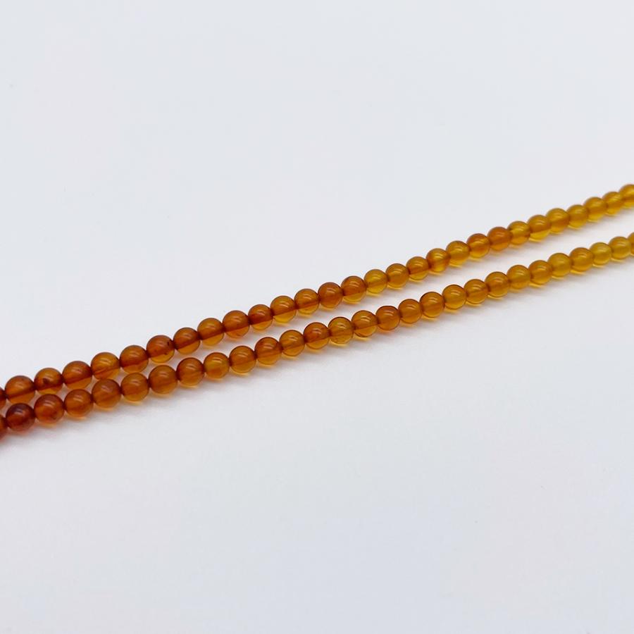 極小リトアニア産バルティックアンバーネックレス 天然琥珀 3mm 