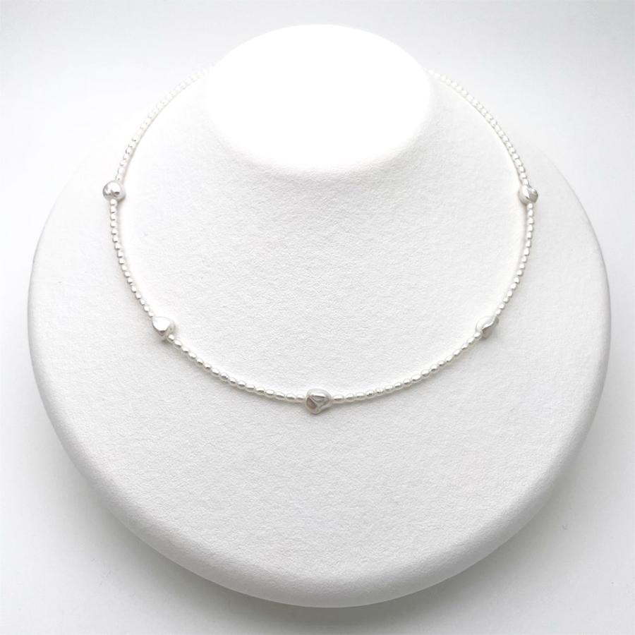 雪華の氷晶ネックレス 〜純白の輝き〜 本真珠 ケシ バロック 淡水 