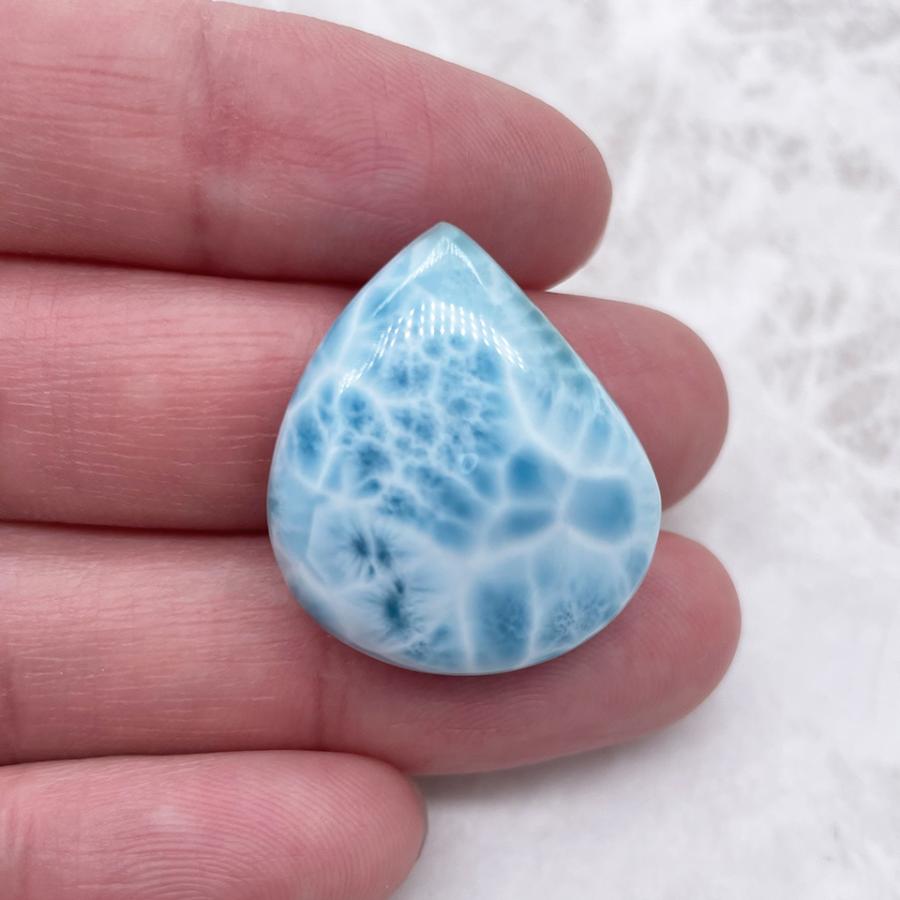 大粒 ラリマー ルース ドロップ しずく 22.5mm*24mm 天然石 ブルー系