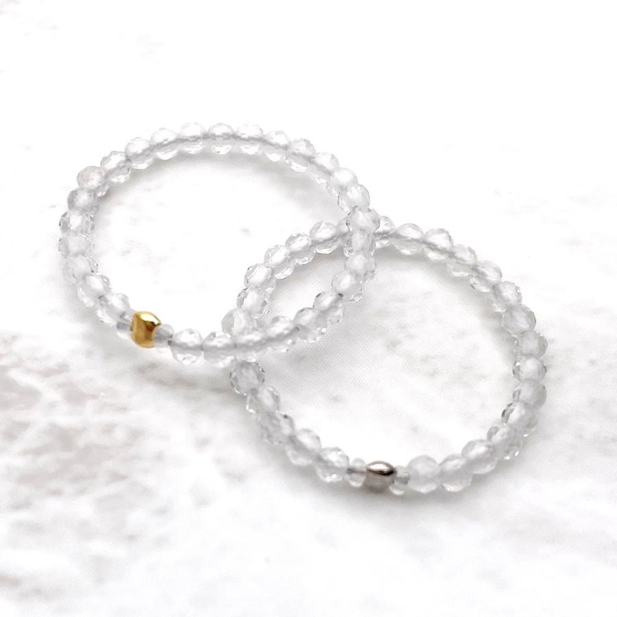 水晶の極細リング クォーツ 指輪 2mm 極小 フリーサイズ ファランジ