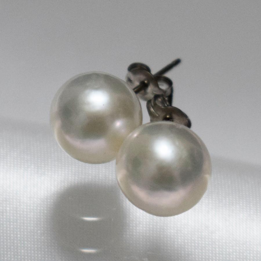 10mm 淡水真珠ピアス 大粒パール スタッド 1粒 バロック セミラウンド  