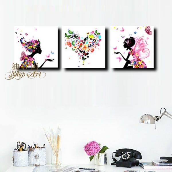 絵画 壁掛け 人気 かわいい 抽象画 モダン アートパネル インテリア おしゃれ 手書きの油彩画 ３枚セット 天使 Sサイズ 1191s 油彩画shop Art 通販 Yahoo ショッピング