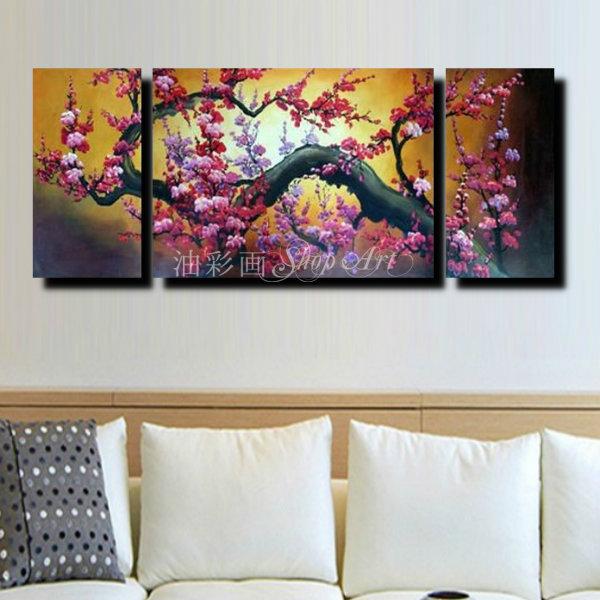 アートパネル インテリア 和 モダン 日本画 絵画 壁掛け 風景 花 手書きの油彩画 ３枚セット 和風な木 ｍサイズ 1304 油彩画shop Art 通販 Yahoo ショッピング