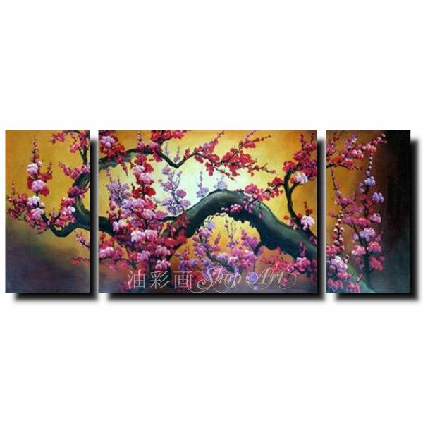 アートパネル インテリア 和 モダン 日本画 絵画 壁掛け 風景 花 手書きの油彩画 ３枚セット 和風な木 ｍサイズ 1304 油彩画shop Art 通販 Yahoo ショッピング