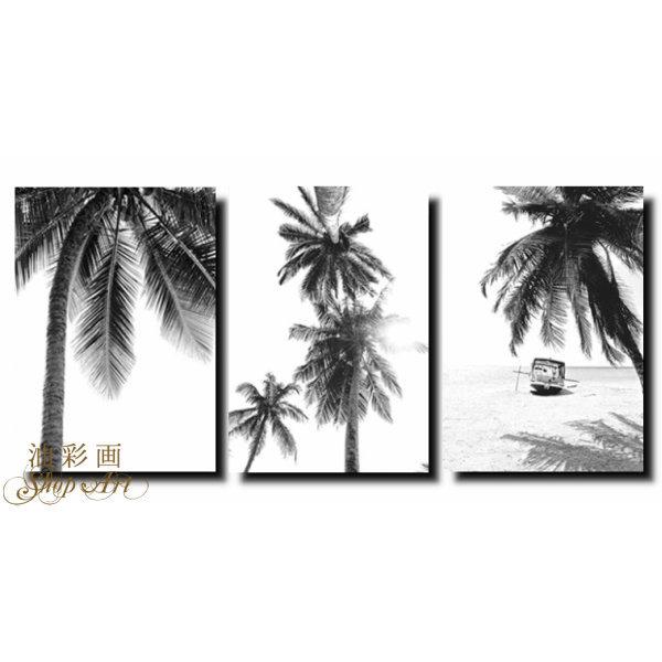 絵画 壁掛け 風景 海 モダン アートパネル インテリア 手書きの油彩画 油絵 ３枚セット モノクロヤシの木 1656 油彩画shop Art 通販 Yahoo ショッピング