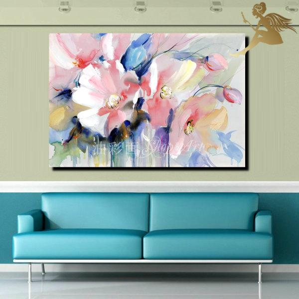 新品 絵画 壁掛け 風景 花 油絵 モダン アートパネル インテリア 手書きの油彩画 １パネル 水彩風ナチュラルフラワー ピンク 時間指定不可 Www Thedailyspud Com