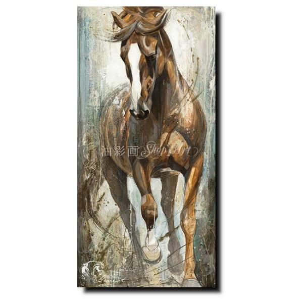 アートパネル モダン 手書きの油彩画 動物画 かっこいい 1パネル 縦