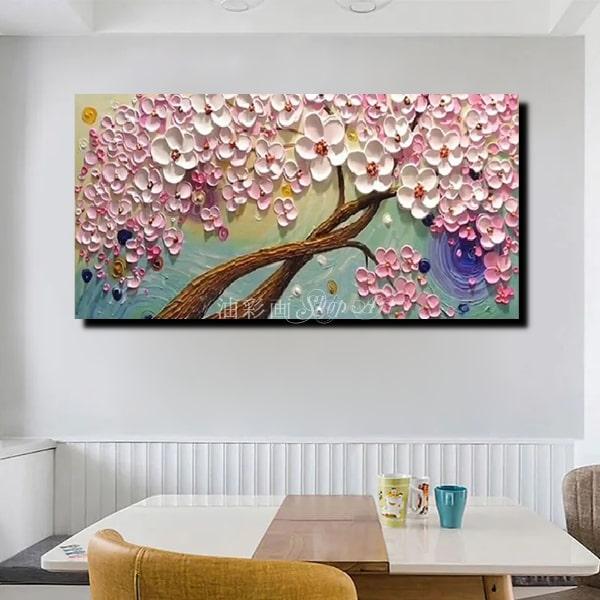 アートパネル 手書きの油彩画 風景画 デコボコ質感 立体的 1パネル