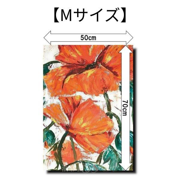 アートパネル インテリア モダン 絵画 壁掛け 花 手書きの油彩画 ハワイアン 夏 ハンドペイント 美術品 1パネル ２つのオレンジフラワー 選べるサイズ_4