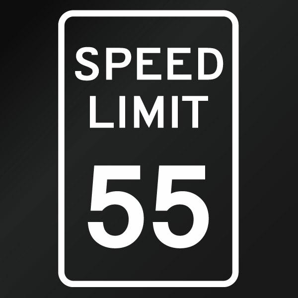 カッティングステッカー アメリカ スピードリミット55マイル（道路標識