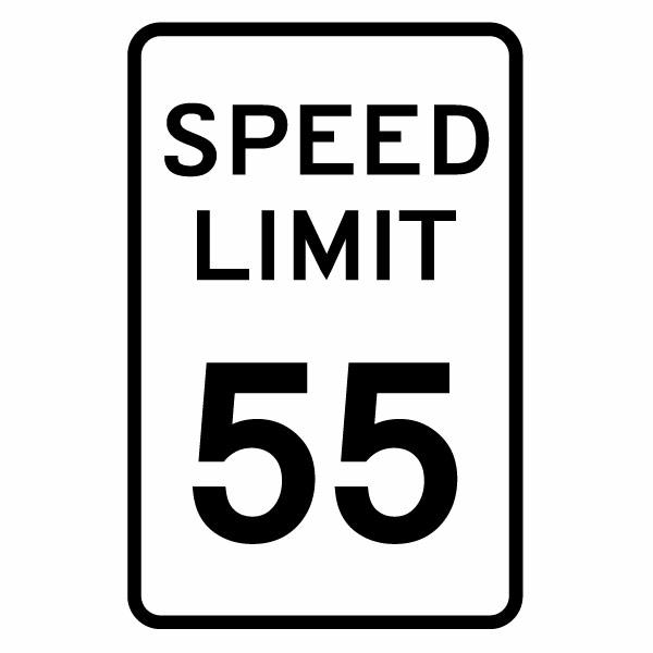 カッティングステッカー アメリカ スピードリミット55マイル（道路標識