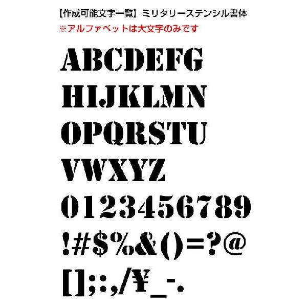 16文字までセット アルファベットステッカー ミリタリーステンシル書体