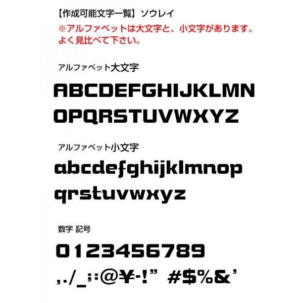 16文字までセット アルファベットステッカー ソウレイ01 オーダー切り