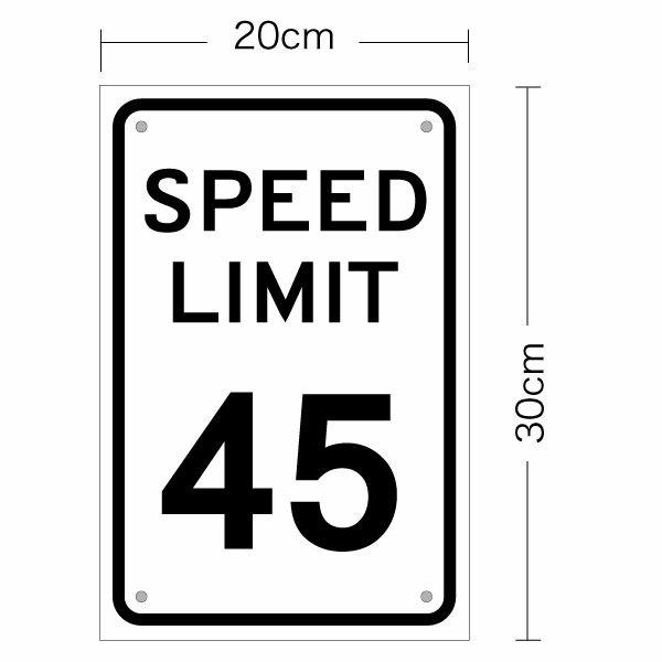 アメリカの道路標識 SPEED LIMIT スピードリミット 片面パネル 幅約