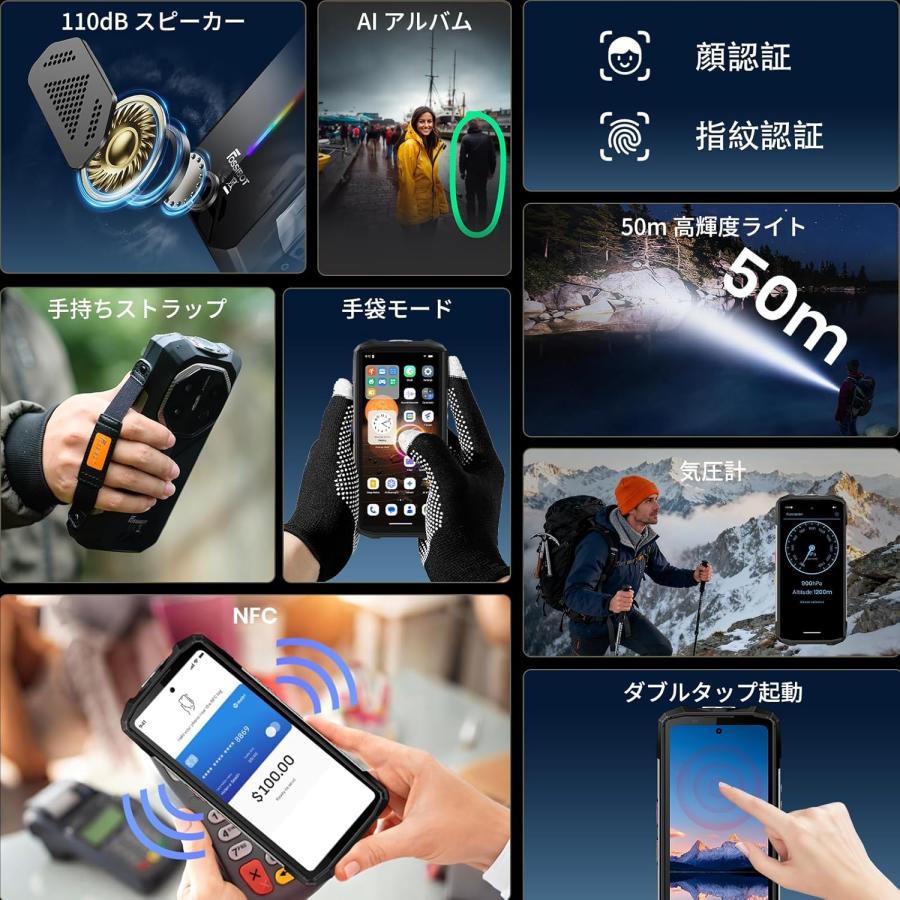 5G対応」FOSSiBOT F113 SIMフリー スマホ 本体 36GB RAM+256GB ROM 2TB