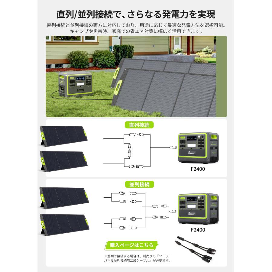 ポータブル電源 大容量 FOSSiBOT F2400 2048Wh ソーラーパネル200W