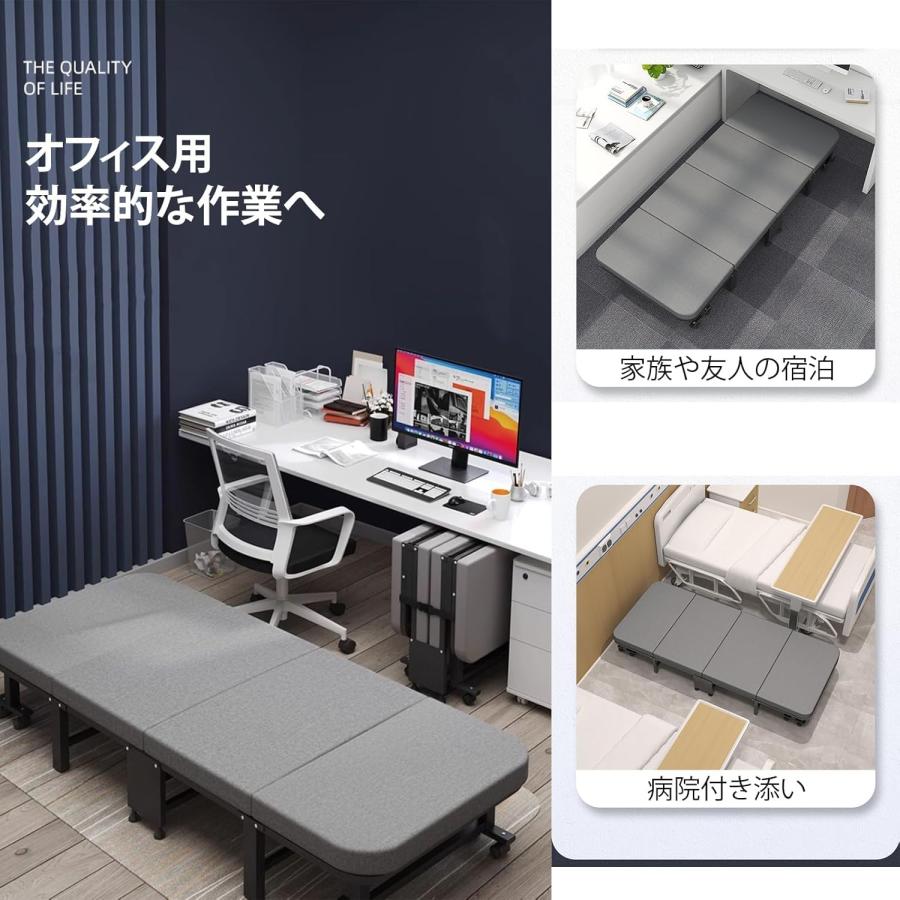 折りたたみベッド シングル 組立不要 キャスター付き 簡易ベッド